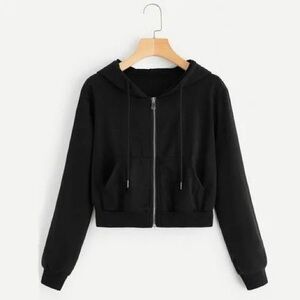 Black Women's Cropped Hoodie